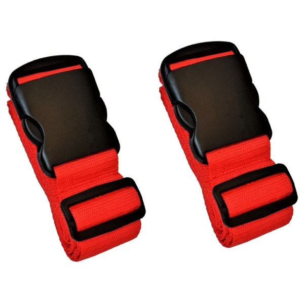 2-pack resväskor rem med 2x metall bagagebricka set röd justerbar resväska bälte resväska rem resväska rem resväska rem SQBB