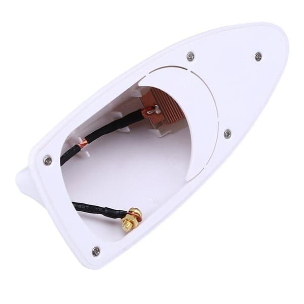 Universell haifinneantenne bilantenne med AM/FM-radiosignal vanntett base (hvit)