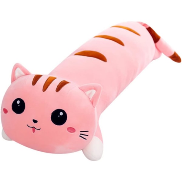 Cute Long Cat Plush Kawaii Body Pillow Cat Stuffed Animals Soft Plushies Cuddly Cotton Kitten Sleeping Pillow Back Cushion Stuffed Plush Doll Toy Gift