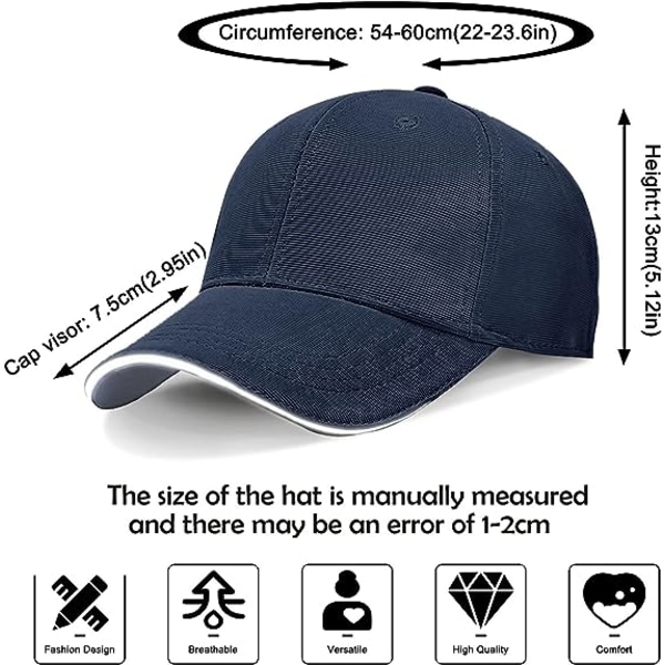 Baseballcapser for menn - Vanlig reflekterende baseballhatt for menn Justerbare Casual Peak Caps med for Unisex Sport UK