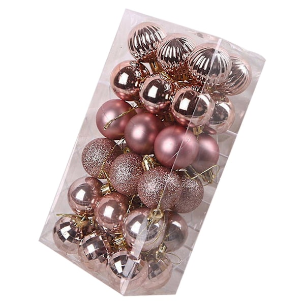 36 st 4 cm Plastjulkulor Pärlemor Matt Ljusformade, Roséguld Hy