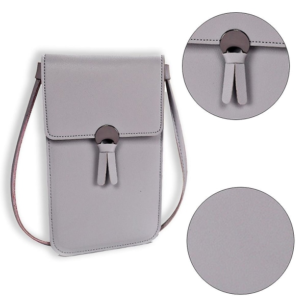 Berørbar enkel skulder crossbody telefonveske Light grey