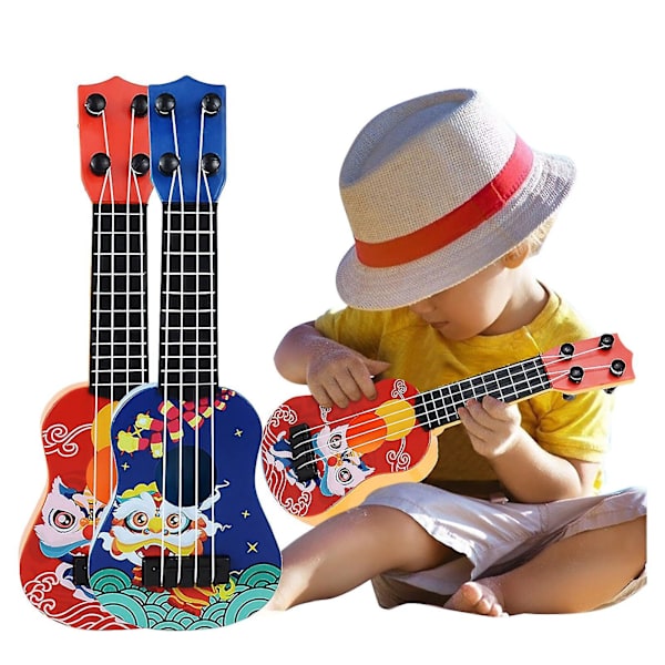 Minigitarr för bebis barn nybörjare klassisk minikukulele gitarr pedagogisk musikinstrument leksak för barn tidig utbildning Red