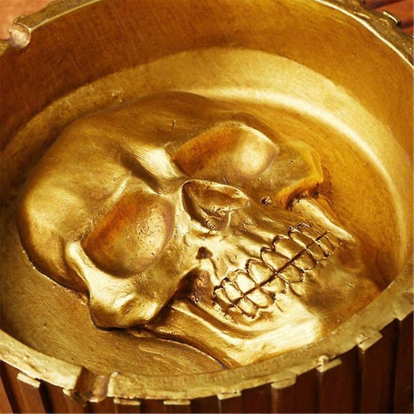 Creative Home Decoration Skull Resin -tuhkakuppi (musta)