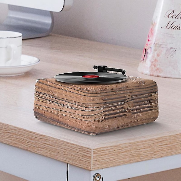 Bärbar skivspelare med inbyggda högtalare Klassisk vinylskivspelare White