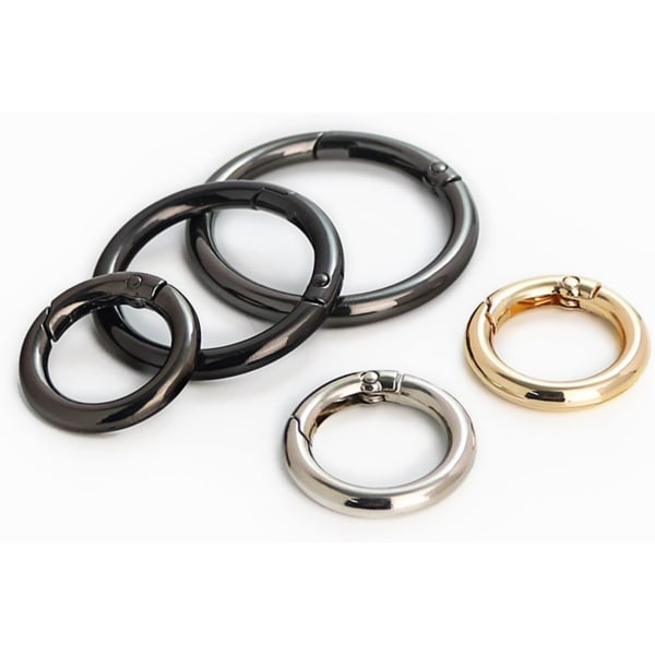 2 st fjädergrind O-ring rund karbinhake snäppklämma trigger fjädernyckelring spänne