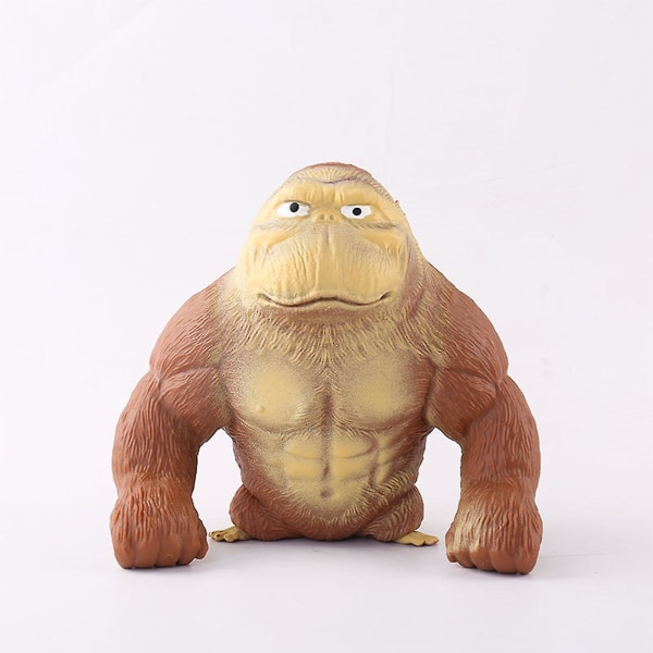 Simuleret Gorilla Abe Strækbar Squish Antistress Squeeze Elastisk Abe Legetøj 12*12 Grey