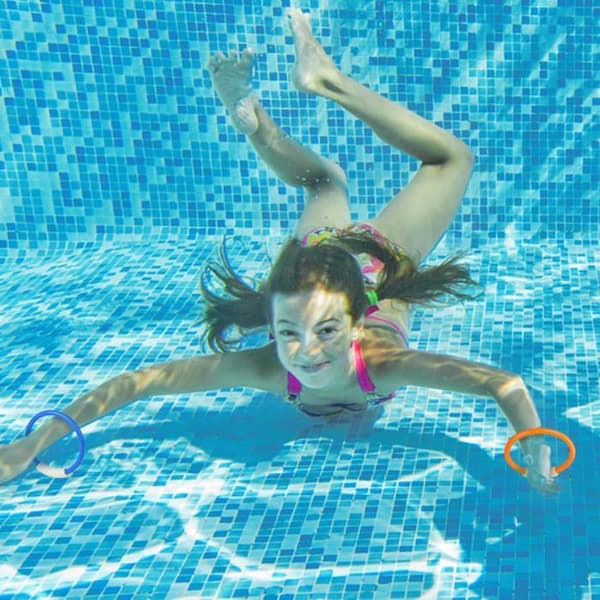 4 st färgglada dykringar för undervattenträning, poolpartyn, simleksaker, barnpoolspel