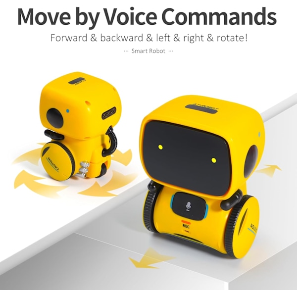 Interaktiva Smarta Robotleksaker, Robotleksaker på Engelska, Röststyrning & Beröringssensor, Dansa & Sjung & Gå, Inspelare & Prata Som Du Yellow