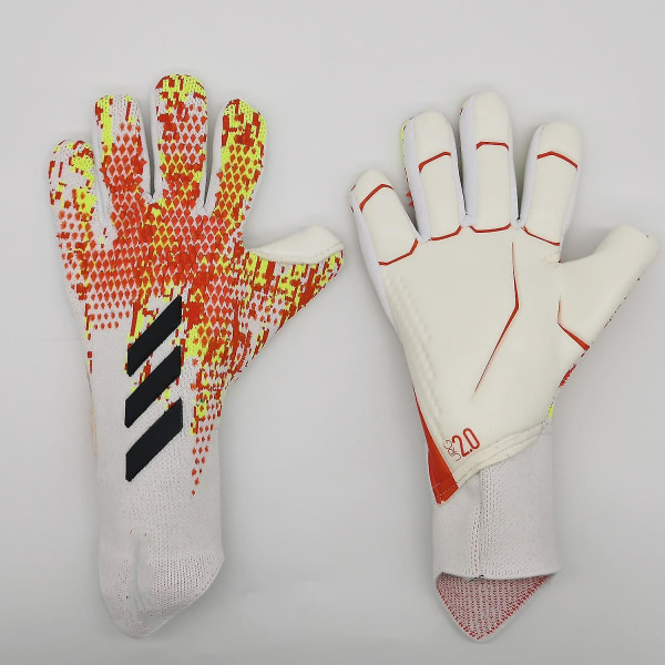 Professionelle silikonegummi Vandtætte skridsikre handsker Latex fodboldmålmandshandsker for voksne børn #1 10 orange and white