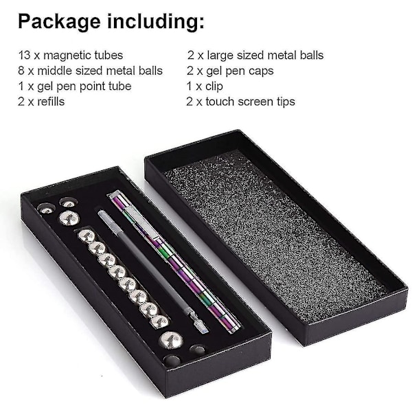 Magnetisk Fidget-penna, Magnet Fidgi-penna, Jiki Crush Metric Pen Crinkle, Crushmetric Switch Strato-pennor, Multifunktionell Deformerbar Magnet Skrivleksak Pe Rainbow