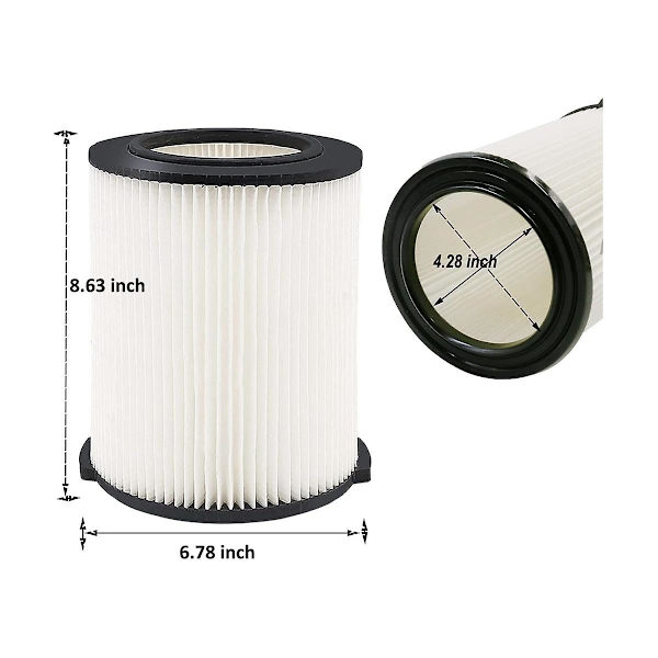 2-pack våt-/torr-dammsugarfilter Vf4000 för dammsugare 5-20 gallon, Vf4000 filterersättning för 6-9 gallon dammsugare