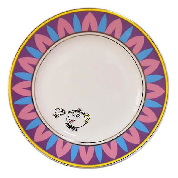 Tegneserie Skønheden og Udyret Tekande Kopsæt Fødselsdagsgave 20cm Plate