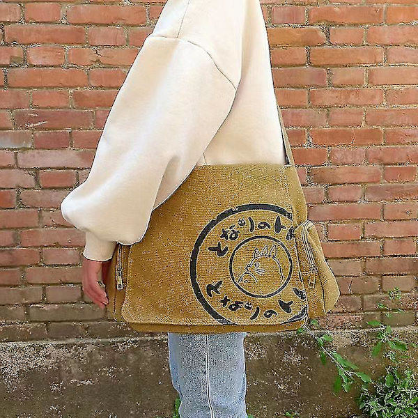 Min granne Totoro Messenger Bag för kvinnor Designer Handväskor Kvinnlig axelväska Canvas Damväskor Stora Tote Bags Cartoon Black