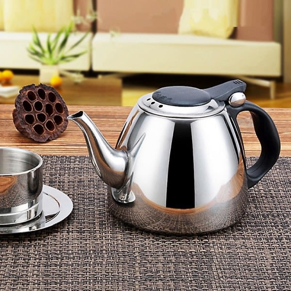 1,2L induksjonskomfyr Tekanne Kreativt kjøkkenutstyr Vannkoker i rustfritt stål flatbunnet kaffe