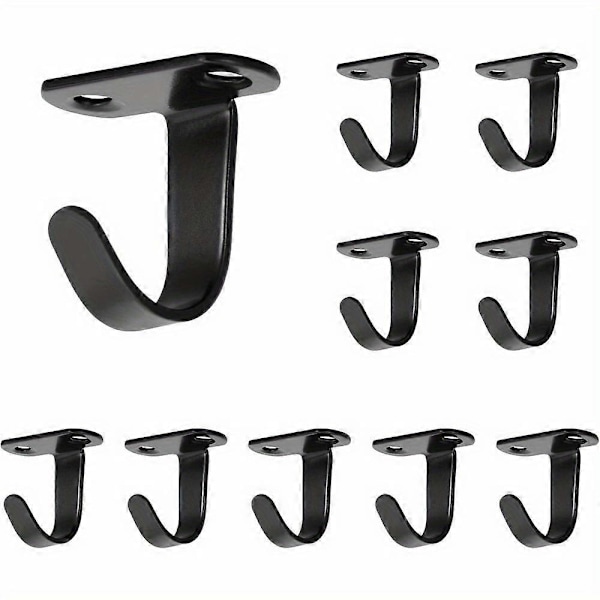 10 st. Takkrokar i rostfritt stål, skruvmonterade, underhyllkrokar för handdukar/rockar, kraftiga klädhängare för badrumsskåp, garage Brushed Nickel