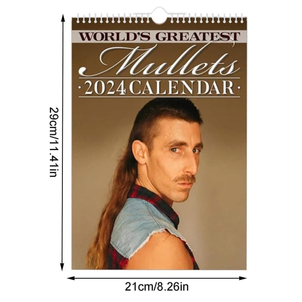 Hauska kalenteri vuodelle 2024, maailman paras Mullet-kalenteri