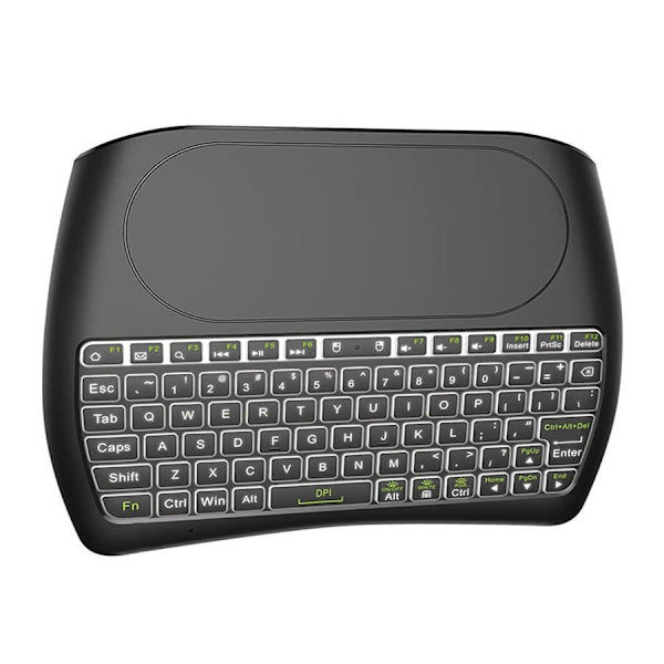 D8 Mini Trådløst Tastatur med Touchpad Sort