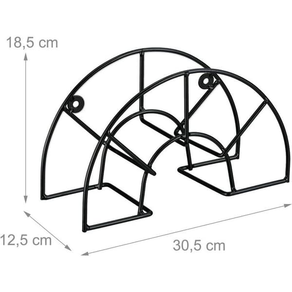 Puutarhaletkun pidike, 45m & 5/8\", kela, letkukela, teräs, seinäkiinnitteinen, pyöreä, puutarha, musta