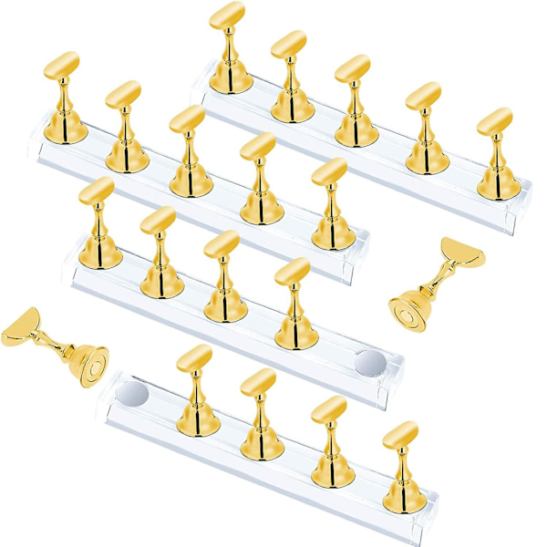 4 set nagelställ för press on naglar display, magnetisk falsk nagelhållare för målningsnaglar övningar, nybörjare akryl nagelkonst kit tillbehör, nagel