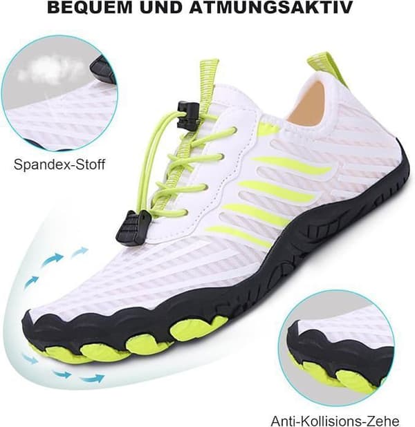 Unisex barfotaskor för traillöpning, bred tå, snabbtorkande, storlek 44