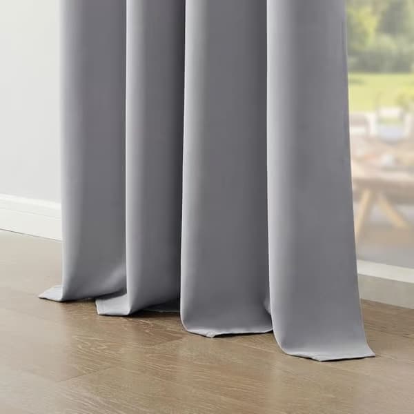 Mörkläggningsgardin 132x213 cm, 100 % polyester med öljetter, ljusgrå, vardagsrum/sovrum