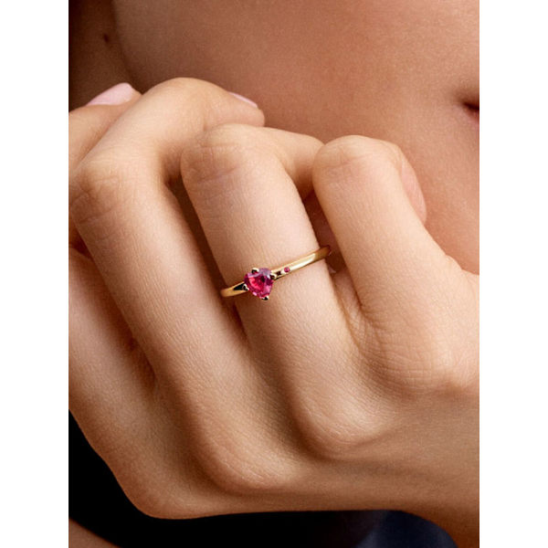 Pandora - Glitrende rød hjertering - 14k gullforgylling Circumference: 52mm