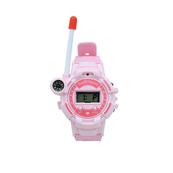 2 stk. Intercom legetøj til børn Funny Remote Interagerende Usb-opladerkabel Kompas Indbygget batteri Underholdning Tid Display Ur Shape Børneinterco Pink
