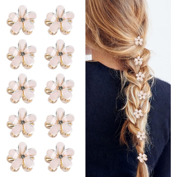 10 st Mini Diamond Hair Claw Clips,Små hårspännen Blomma hårnålar Håraccessoarer för kvinnor,Flickor,Sweet Mini Barrettes Hårstyling Accessoarer