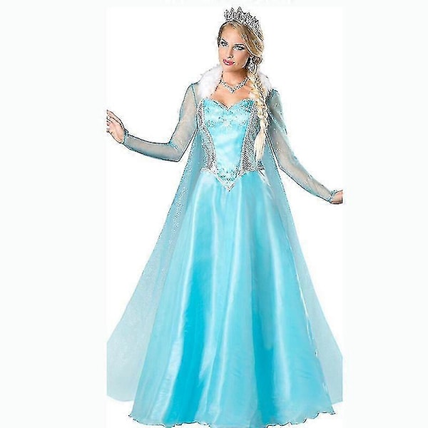 Vuxen Prinsessan Anna Elsa Kostym Jul Cosplay Fancy Dress Outfit Elsa XXL