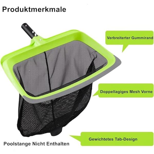 Bundskimmernet til pool - Gummiblad og forstærket ramme - Dobbeltlag