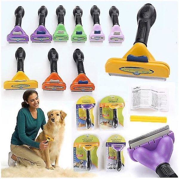 Furminator Deshedding Tool Grooming Katter Hundar Borste Rake Kam Långt Kort Hår S Dog short hair