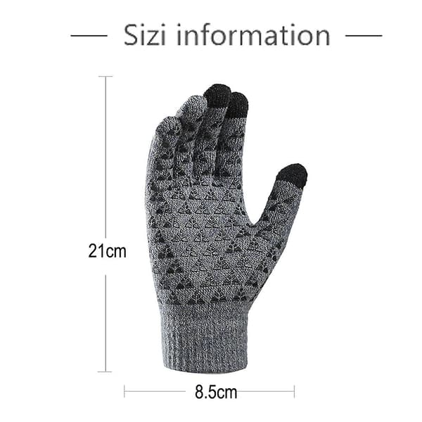 Herr- och damvinterhandskar Stickade handskar Pekskärmhandskar Antihalk Förtjockade handskar grey