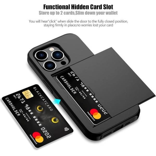iPhone 12/12 Pro - Etui med kortholder Solid® Ekstra forstærket Svar