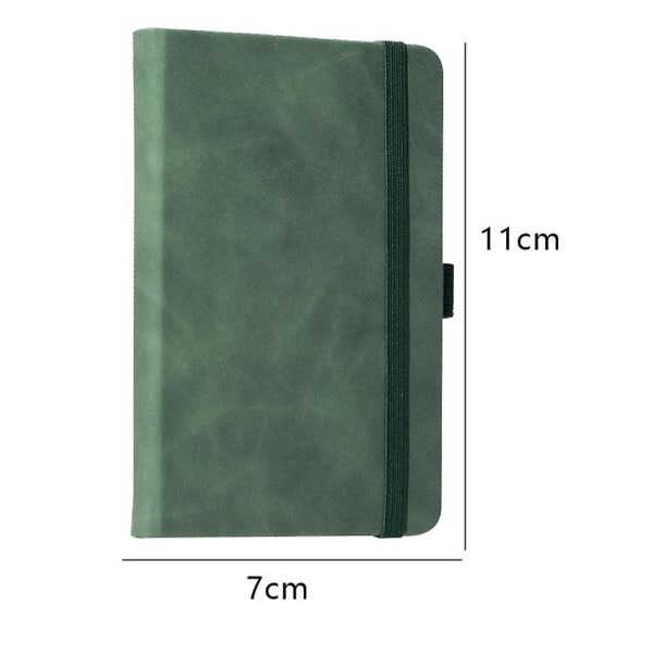 2-pack fodrad journalanteckningsbok, inbunden Pu-läderanteckningsbok, A7, anteckningsbok med liten ficka Bulk A7 Green*Dark Blue