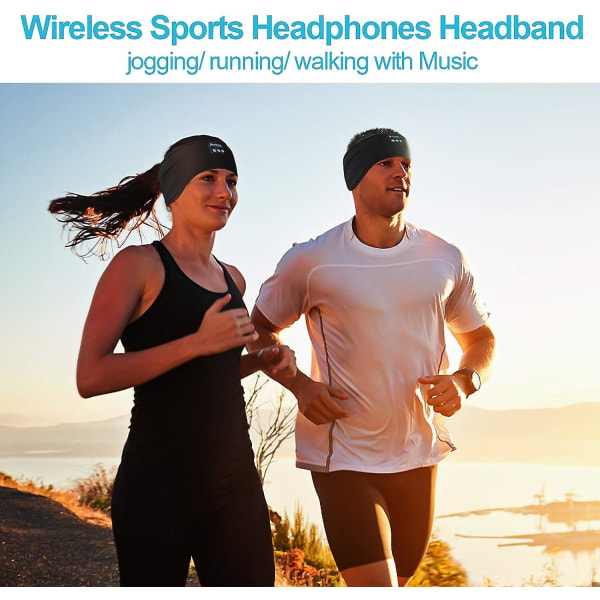 Kuulokkeet Bluetooth sanka,pehmeä melua vaimentava Sleeping Wireless Music Sport -kuulokkeet ultraohuilla stereokaiuttimilla, Long Time Play Sleep Earbu black