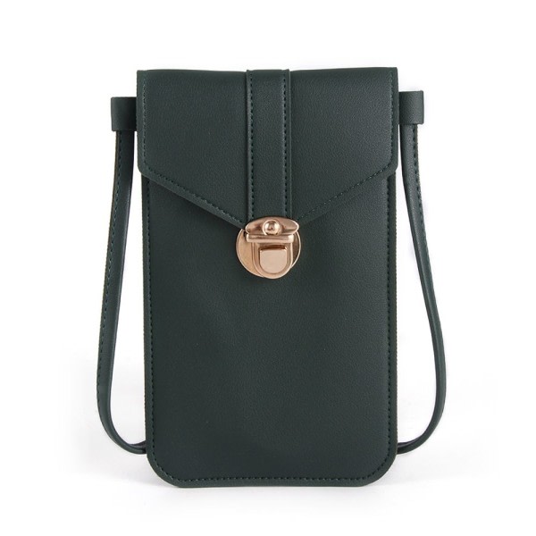 Mobile bag touch screen Retro buckle GREEN green
