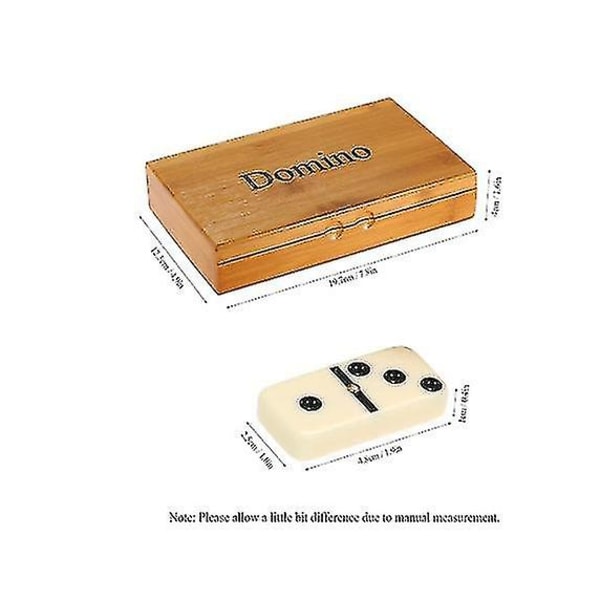 Dominosett - Luksus dominoer i treetui for barn og voksne brettspill