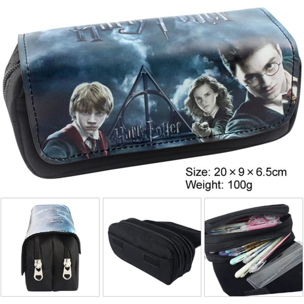 Magician Pencil Case, Large Capacity Pouch Double Zipper Pencil Bag Office Pen Holder Organizer Stationery Bag with Compartments for Girls Boys