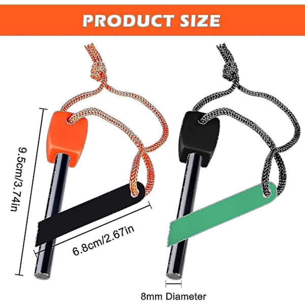 3 X Utendørs Brann Stål Brannstarter Brann Stål Flint Overlevelse Magnesium Flint Flint Flint Brann Stick Magnesium Brann Stål Håndlaget For Camping/tur-