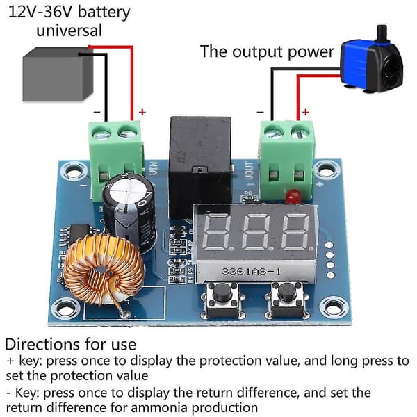 Digitalt LED-display Batteri Lav Spænding Afbrydelse Beskyttelse Undervoltage Modul