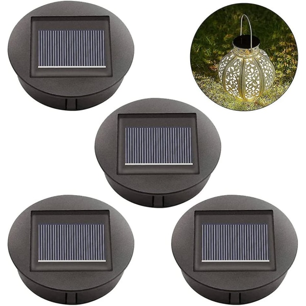 4-pack solcellslampor med LED-lampor, solcellslampor för tak, LED-solpanelsskydd