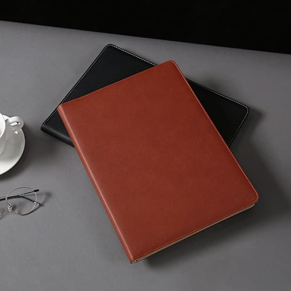(Sort) Herre Dokumentmappe, Konferencemappe i Læder, A4 Clipboard, D