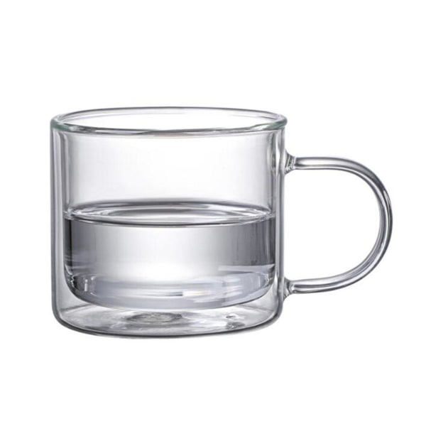 Dubbelväggig glasvattenkopp isolerade glas färgglada 250 ml muggar Transparent 250ml