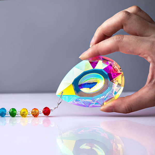 Kristalliprisma Ikkunariipus Lasi Rainbow Sun Catcher 89mm AB Riippuva Valo Tarvikkeet