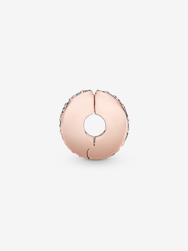 Pandora - Kirkas Pavé-klipsihela - 14k ruusukullattu