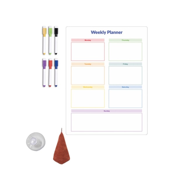 Køleskabsmagnetisk kalender ugentlig planlægger magnetisk kalender whiteboard månedlig to-do liste indkøbsliste tavle null - CT811