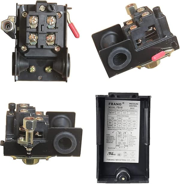 Tryckbrytare Luftkompressor Tryckregulator Kompressor Tryckbrytare Brytare Kompressor Luftkompressor Kontrollventil Regulator (1 Väg) (hy)