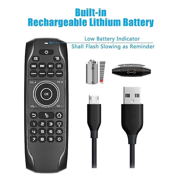 Bluetooth 5.0 Mini Tastatur G7bts Gyroskop Baggrundsbelyst Ir Læring Air Mouse Fjernbetjening Til Smart Tv Box Bærbar Computer Tablet