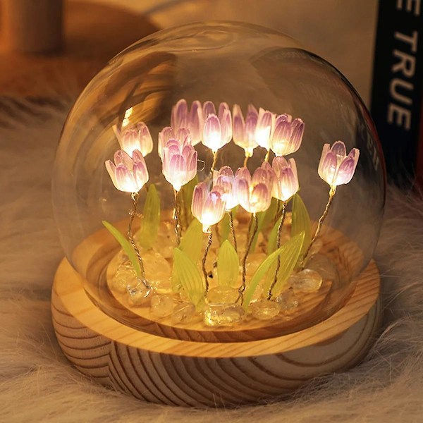 10/20 stk. Tulipan Natlampe Batteridrevet Tulipan Blomst Bordlampe Diy Simulation Tulipan Led Natlys Håndlavet Senge Lys D